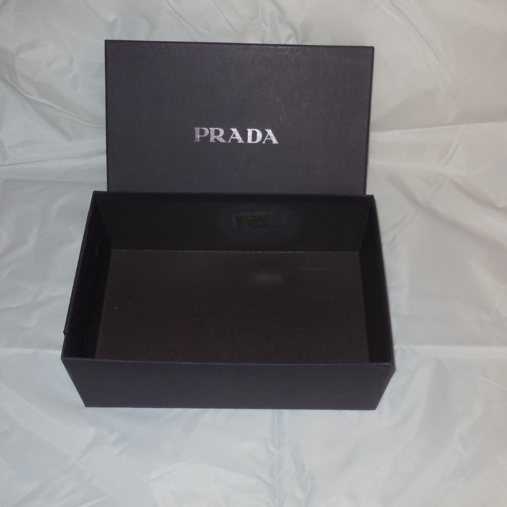 Genuine PRADA shoe box Empty Blue Black 12x8x4.25"